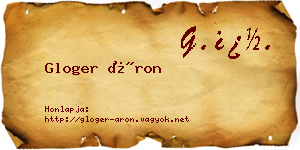 Gloger Áron névjegykártya